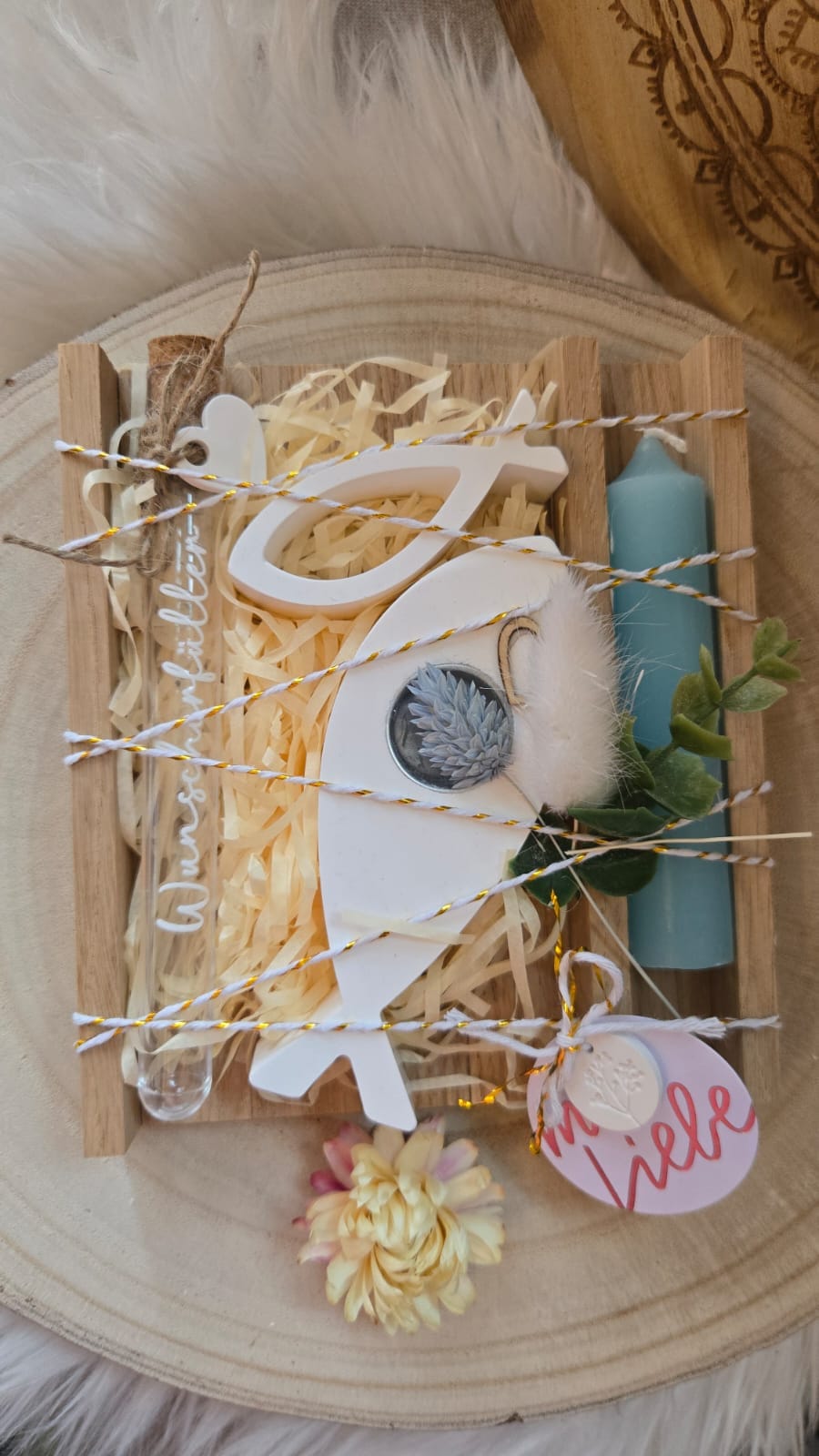 Geschenkset „Wunscherfüller“ zur Taufe – personalisierbar und mit viel Liebe verpackt